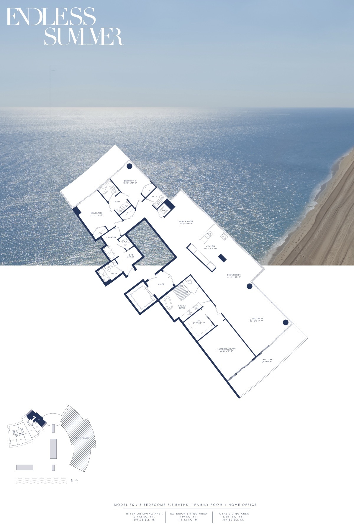 Floor Plan for Auberge Beach FTL Floorplans, Model FS